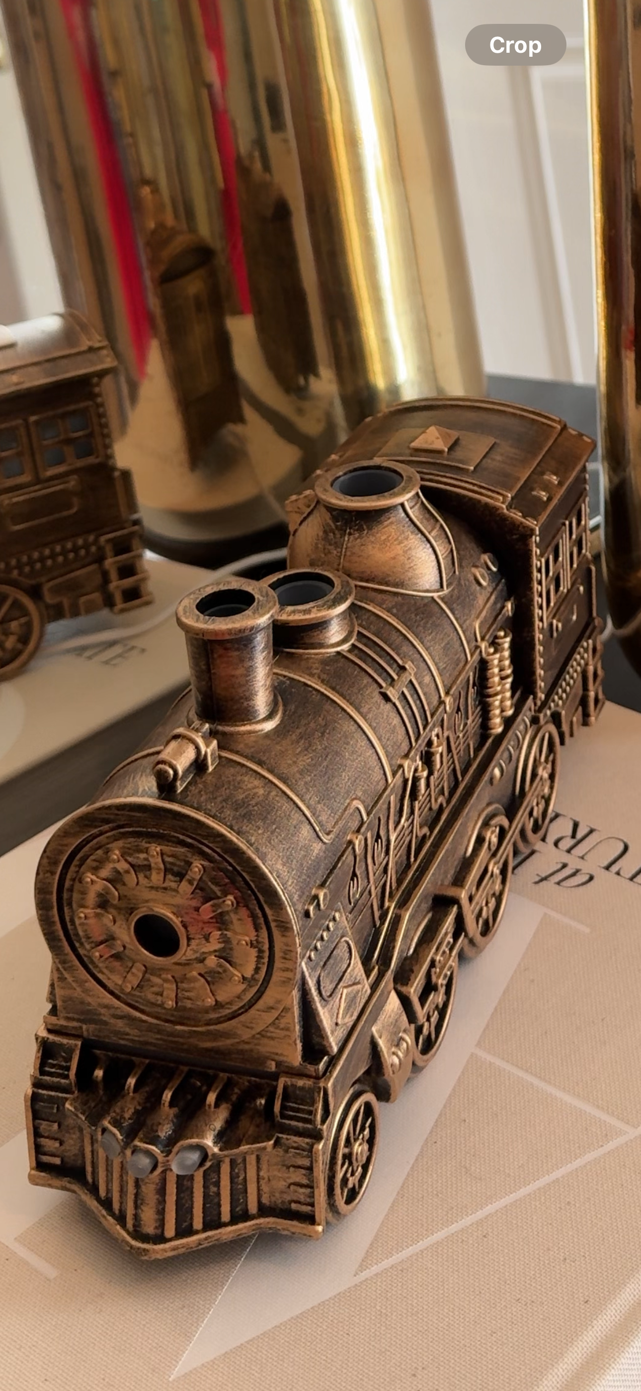 Vintage Brass Train Aromatherapy Humidifier